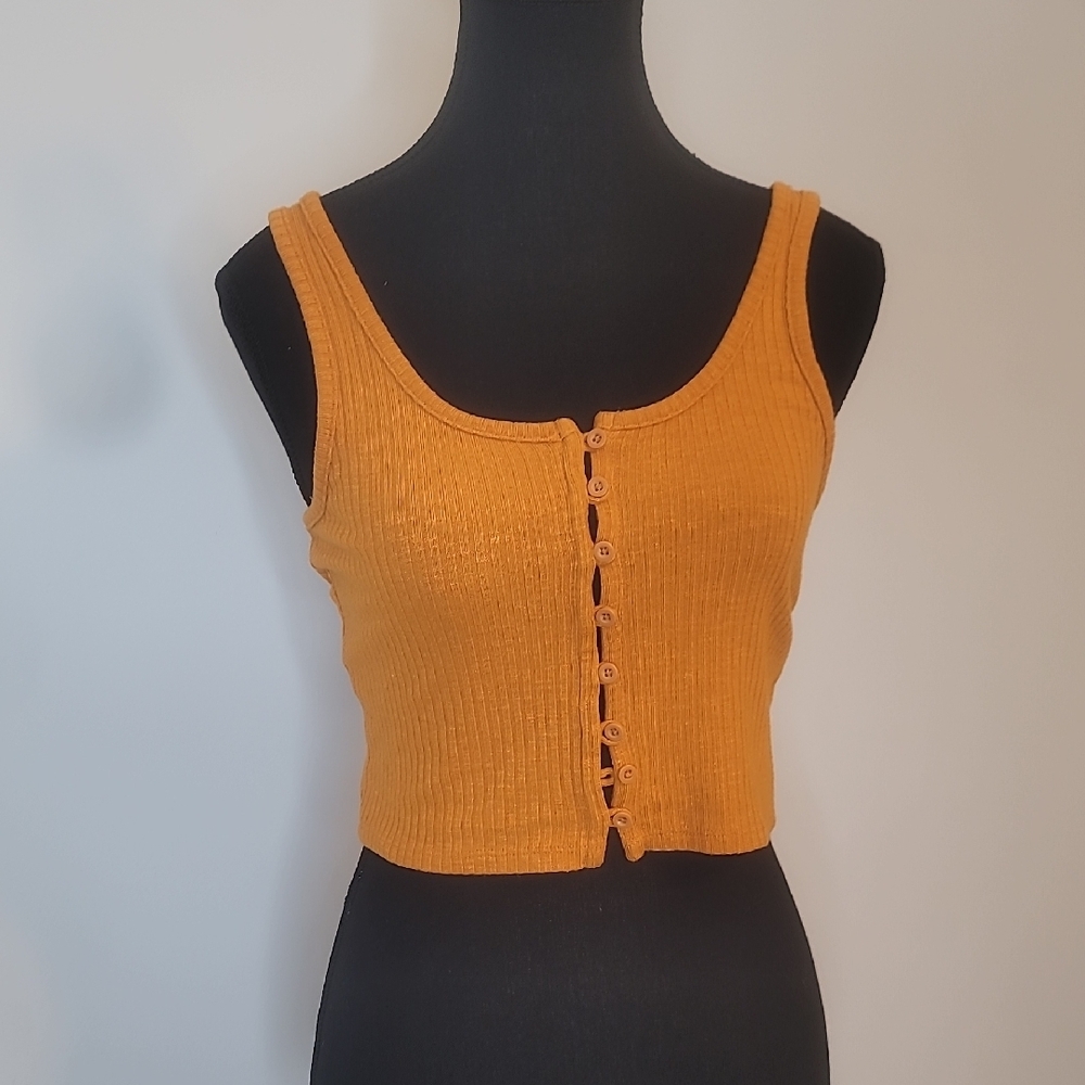 Me to We Orange Cropped Sleeveless Tank Top